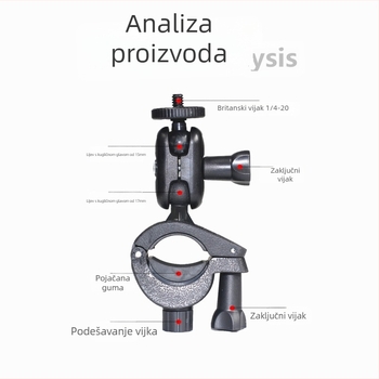 Run the tiger Auto nosač za telefon s 360° rotirajućim fiksnim klipom, za bicikl i motocikl, univerzalni plastični nosač