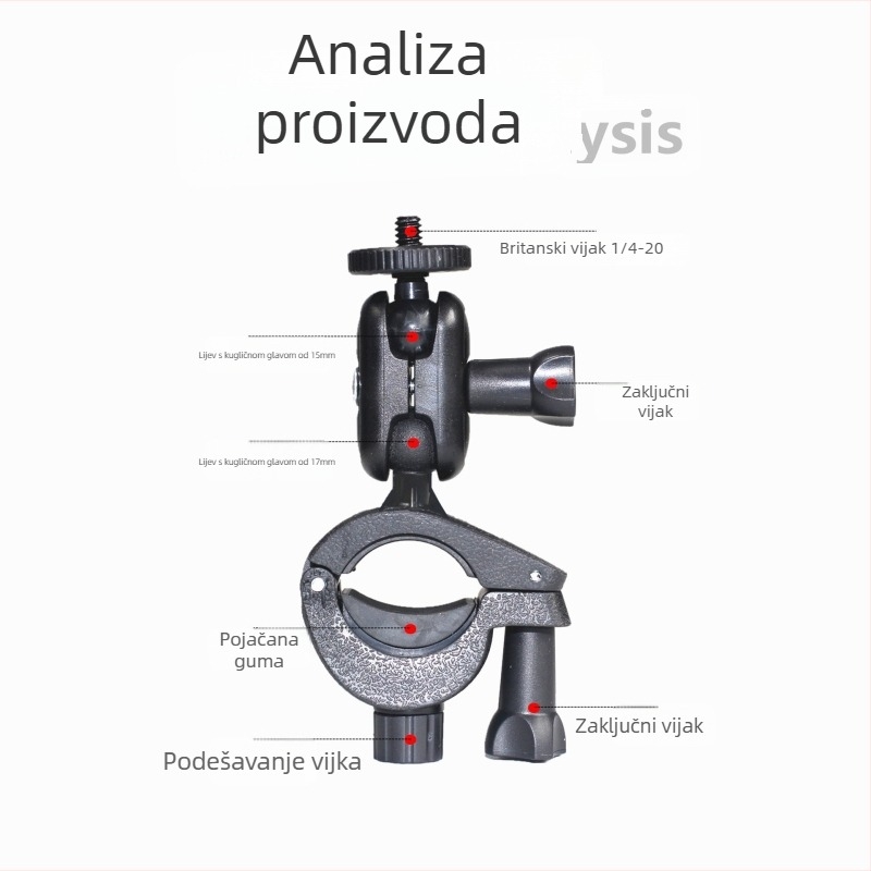 Run the tiger Auto nosač za telefon s 360° rotirajućim fiksnim klipom, za bicikl i motocikl, univerzalni plastični nosač
