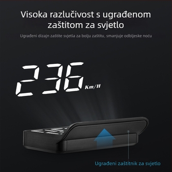 HUD prikaz zaslona za automobile s OBD, 360° holografska slika, GPS, brzina i mnogofunkcijski mjerni uređaj — ručno upravljanje, napajanje baterijom