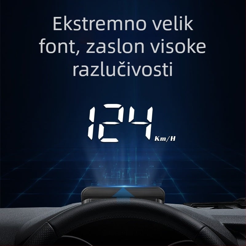 HUD prikaz zaslona za automobile s OBD, 360° holografska slika, GPS, brzina i mnogofunkcijski mjerni uređaj — ručno upravljanje, napajanje baterijom