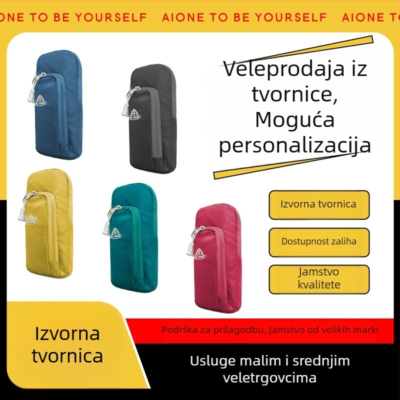 Torba preko ramena Aione za mobitel – najlon, unisex, za sport na otvorenom, funkcija proširenja, podstava od poliestera