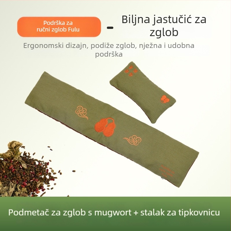 Podloga za zglob za tipkovnicu i miš – Mugwort Velvet, ručno izrađena, dvostrana, njega moxibustion, stil Light Luxury