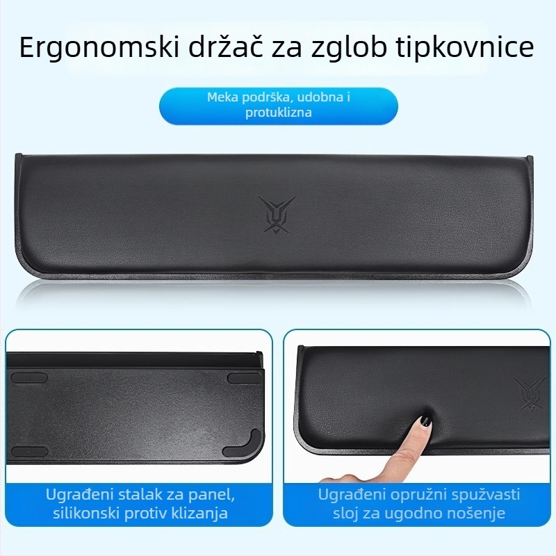 Jastučić za zglob za mehaničku tipkovnicu s protukliznom površinom, kompatibilna s tipkovnicama 87/98/99/104 tipki, pogodan za igranje i tipkanje, prilagodljiv