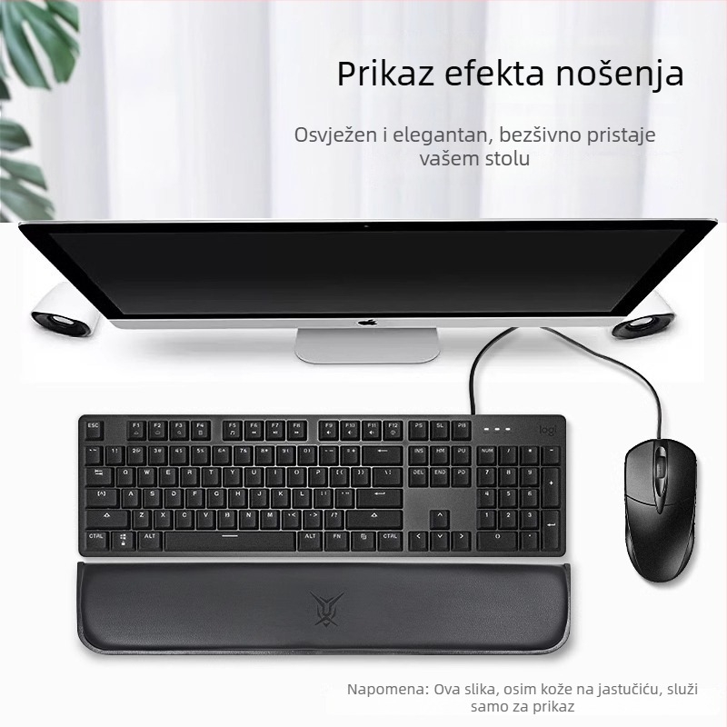 Jastučić za zglob za mehaničku tipkovnicu s protukliznom površinom, kompatibilna s tipkovnicama 87/98/99/104 tipki, pogodan za igranje i tipkanje, prilagodljiv