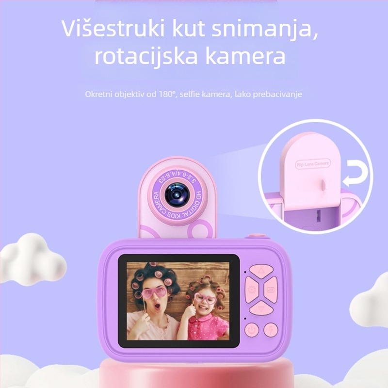WLNGWEAR H19 Dječja digitalna kamera s 2,4-inčnim LCD zaslonom, TF kartica skladištenje, trajanje baterije preko 5 sati, funkcije: fotografiranje, snimanje videa, igre, filtri i tajmer