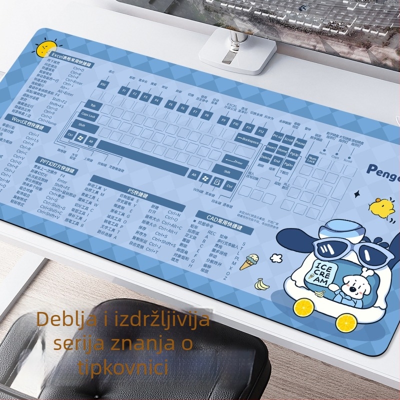 Podloga za tipkovnicu i miš s naslonom za zapešće, Pacha Dog – ekstra debela, protuklizna, radni stol
