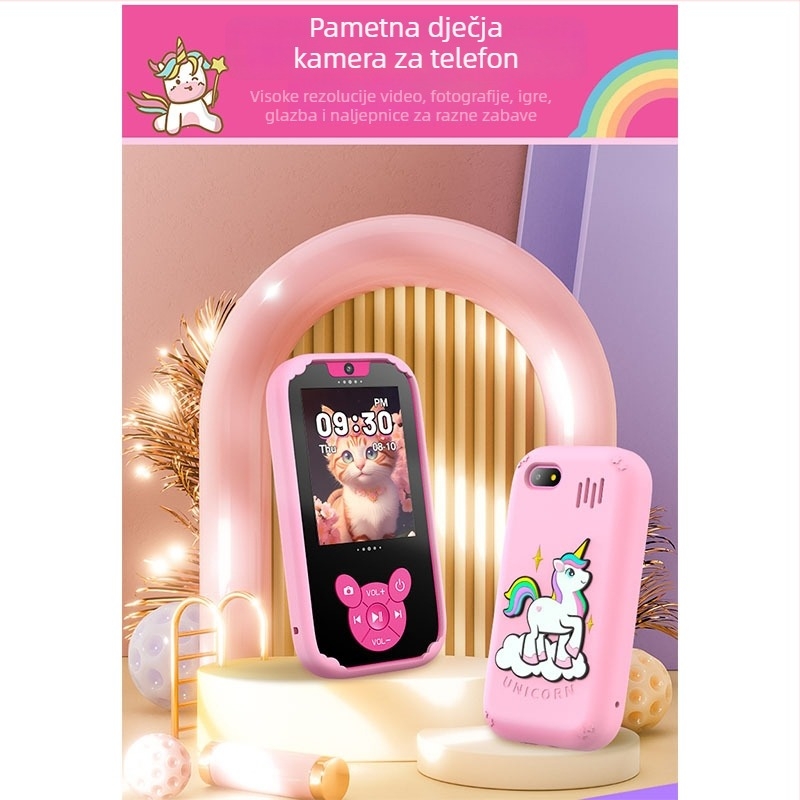 W9 dječji telefon s kamerom i igrama — LCD zaslon, ugrađena memorija, snimanje videa, fotografije, trajanje baterije 3–5 sati