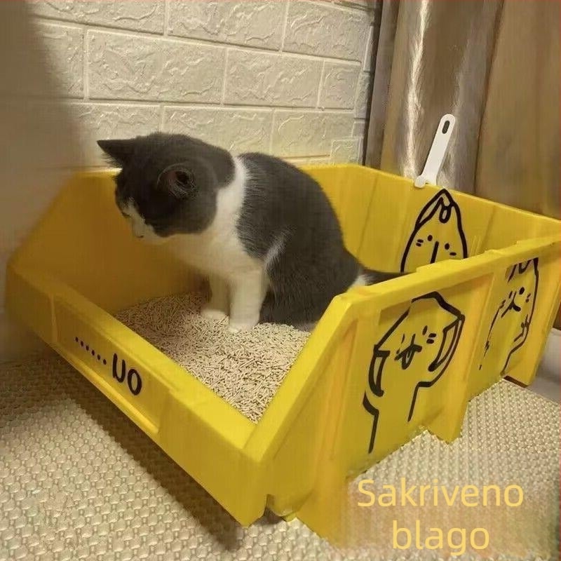Ekstra velika kutija za mačji pijesak Maine Coon, gigantskih dimenzija, potpuno otvoren dizajn