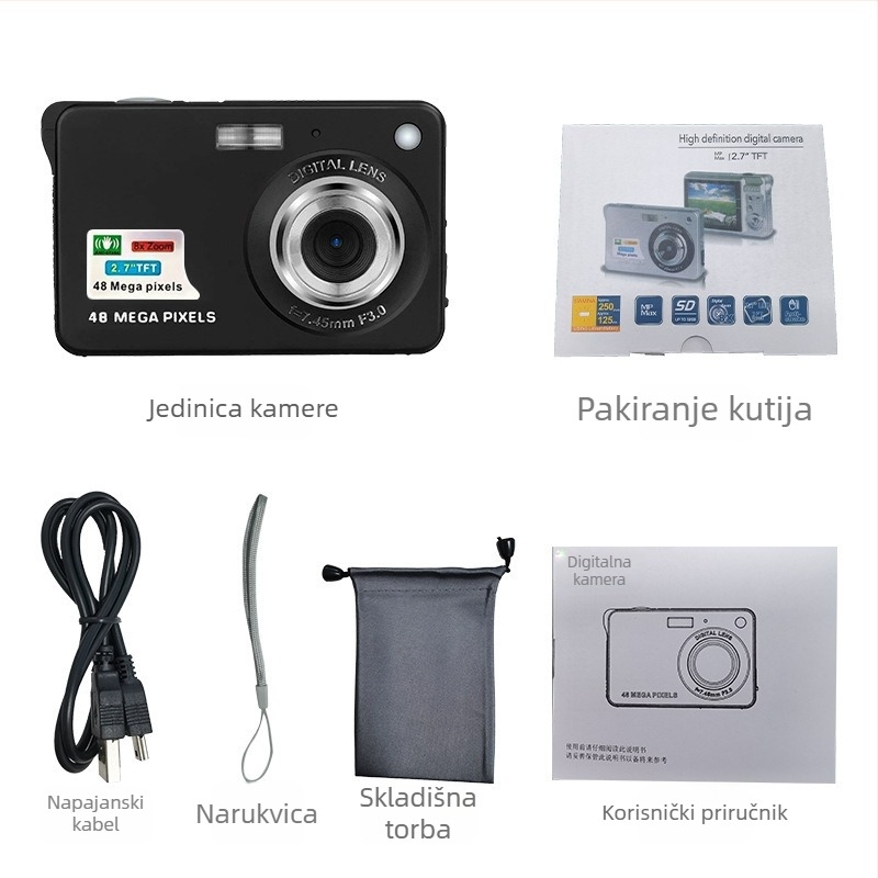 HD digitalni fotoaparat CCD9-4 za djecu, periskopski objektiv, kućište otporno na prašinu, TF/mikroSD pohrana, snimanje videa i fotografija