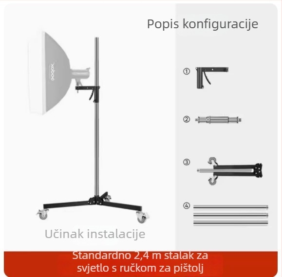 Stativ za rasvjetu za studiju i prijenos uživo, višefunkcionalan, aluminijska legura