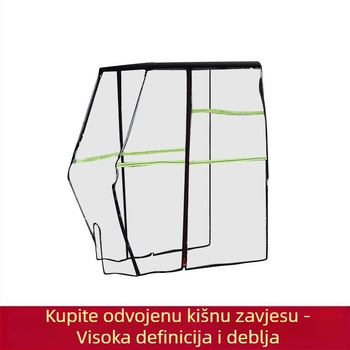Krov za električni tricikl s prednjim pokrovom, zasebnom kišnom zavjesom i potpuno zatvorenim kišnim štitom