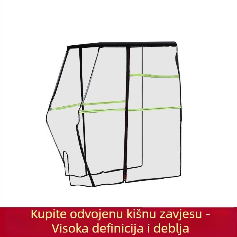 Krov za električni tricikl s prednjim pokrovom, zasebnom kišnom zavjesom i potpuno zatvorenim kišnim štitom