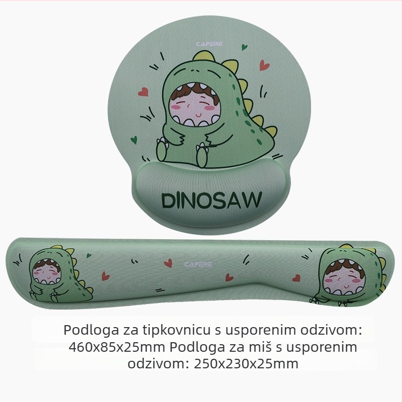 Ergonomijski set podloge za zglob za miš i tipkovnicu — platneni navlaka, memorijska pjena s sporim odzivom, gumena podloga, prilagodljiv logo