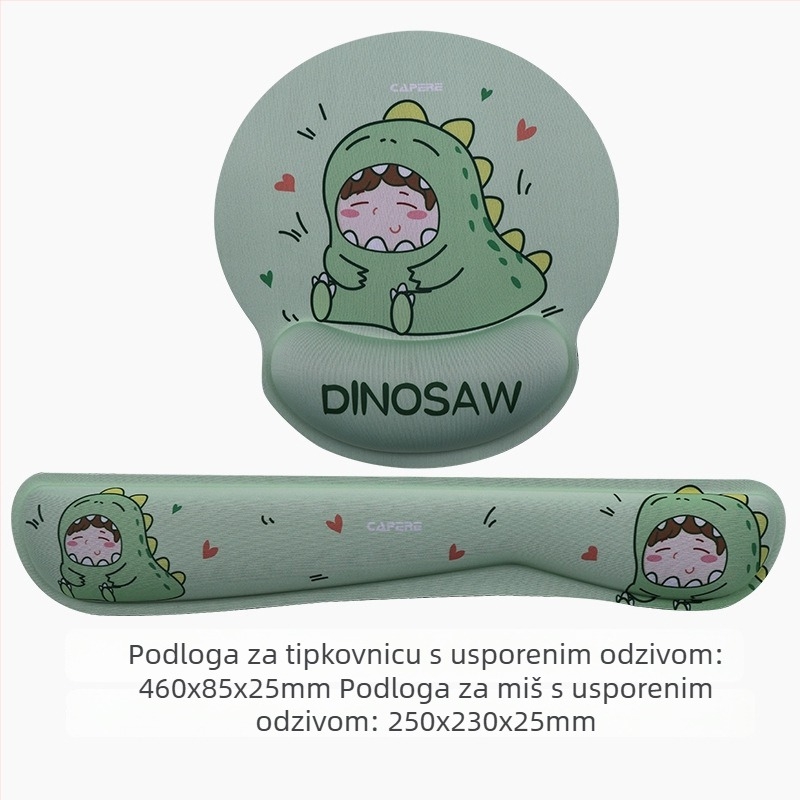 Ergonomijski set podloge za zglob za miš i tipkovnicu — platneni navlaka, memorijska pjena s sporim odzivom, gumena podloga, prilagodljiv logo