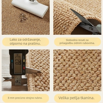 Prilagodljivi kvadratni prostir za dnevni boravak i ulaz od poliesterskih vlakana, periva, prijateljska prema mačkama, dostupna u različitim uzorcima