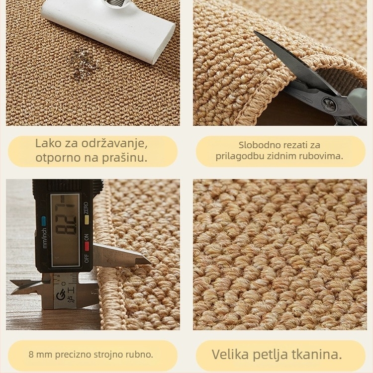 Prilagodljivi kvadratni prostir za dnevni boravak i ulaz od poliesterskih vlakana, periva, prijateljska prema mačkama, dostupna u različitim uzorcima