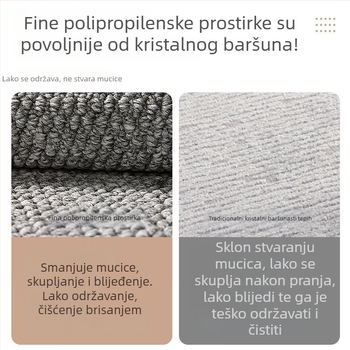 Kilim od imitacije sisala protiv ogrebotina mačaka za dnevnu sobu, studij, spavaću sobu, pored kreveta, japanski tatami, jednobojni laneni fotomat