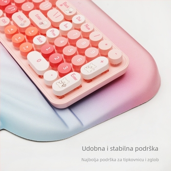 Podložak za zapešće tipkovnice - integrirana, mekana i udobna, protuklizna, jednostrana, materijal: tkanina + pjena + PU dno, prijenos topline tisak