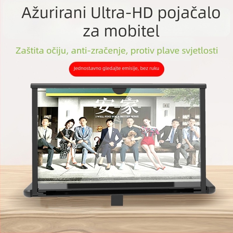 Povećivač zaslona za telefon za stolni okvir – univerzalni model, stolni držač, plastika