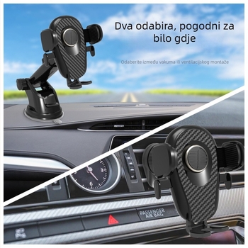 Držač za telefon za automobil na ploči s izvučnim vakuumom (plastika; za ploču i vjetrobransko staklo navigacije)