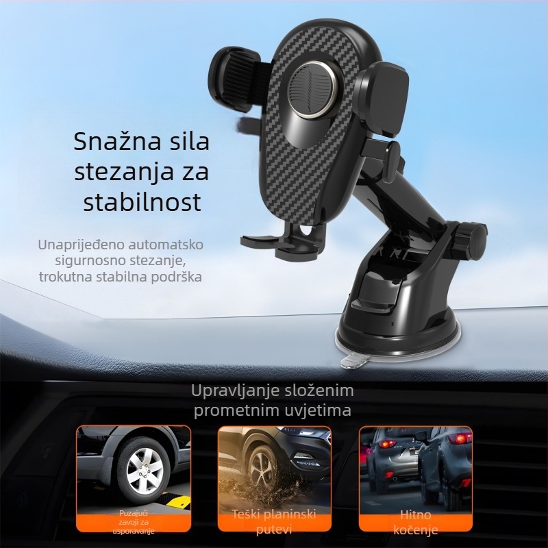 Držač za telefon za automobil na ploči s izvučnim vakuumom (plastika; za ploču i vjetrobransko staklo navigacije)