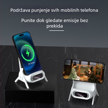Bežični punjač za mobitele - QC 3.0 brzo punjenje, izlaz 15W, magnetsko punjenje, digitalni prikaz, universalna kompatibilnost