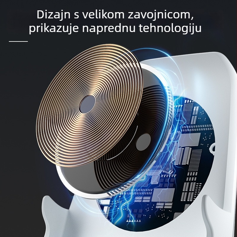 Bežični punjač za mobitele - QC 3.0 brzo punjenje, izlaz 15W, magnetsko punjenje, digitalni prikaz, universalna kompatibilnost