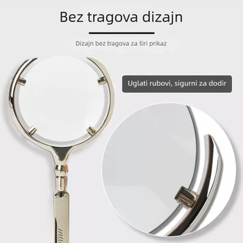 Ručna lupa u antiknom stilu, potpuno metalna, 20x povećanje, nehrđajući čelik