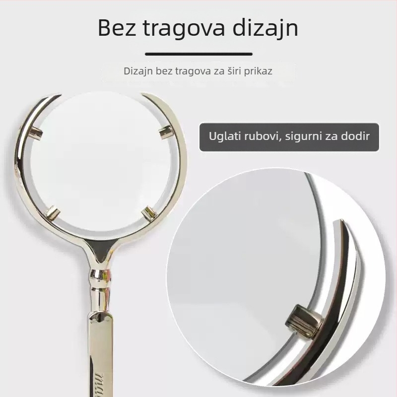 Ručna lupa u antiknom stilu, potpuno metalna, 20x povećanje, nehrđajući čelik