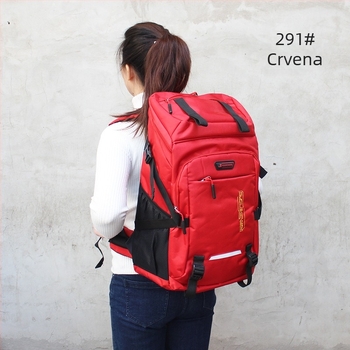 Vodootporan ruksak velike kapacitete za planinarenje i boravak na otvorenom, 36–55L; materijal: Oxford platno; funkcije: prozračan, vodootporan, otporan na habanje, smanjenje opterećenja; naramenice s zračnim jastukom; podstava: poliester