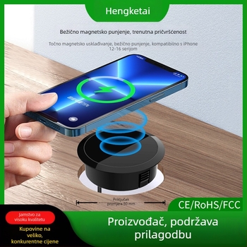 Ugrađeni magnetski bežični punjač 15W za iPhone i Android, QC3.0, 3A, brzo punjenje