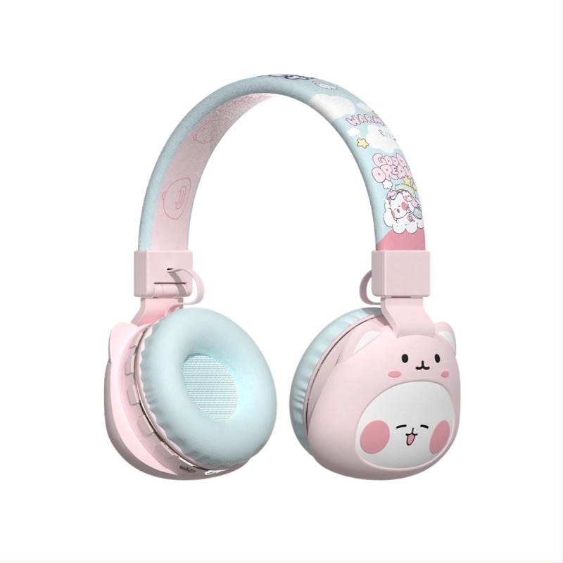 Slušalice Bluetooth za glavu s crtić dizajnom, Bluetooth 5.3, domet 15 m, IPX3 vodootpornost, trajanje baterije 8+ sati