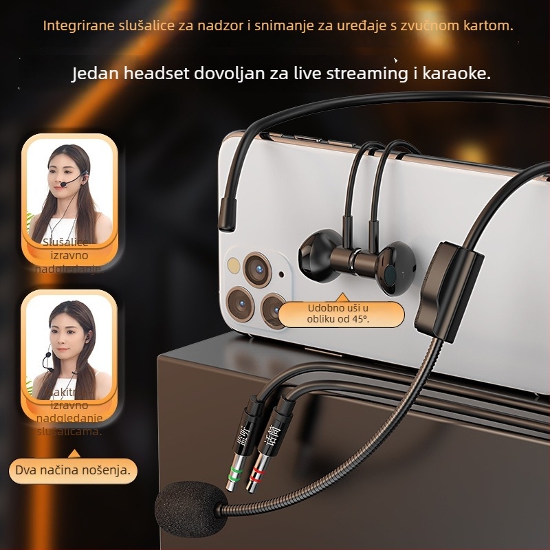 Warstown SK Series žičane slušalice s metalnim kućištem, polu-in-ear dizajn, neck-stil, 3,5 mm utor, 32 Ω, 20–20000 Hz, kabel 2–3 m