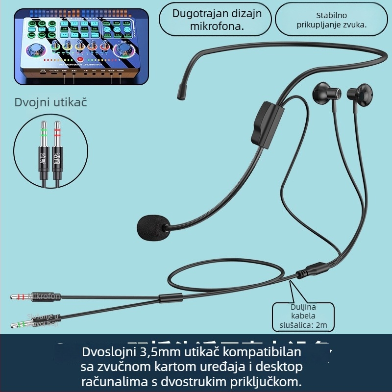Warstown SK Series žičane slušalice s metalnim kućištem, polu-in-ear dizajn, neck-stil, 3,5 mm utor, 32 Ω, 20–20000 Hz, kabel 2–3 m