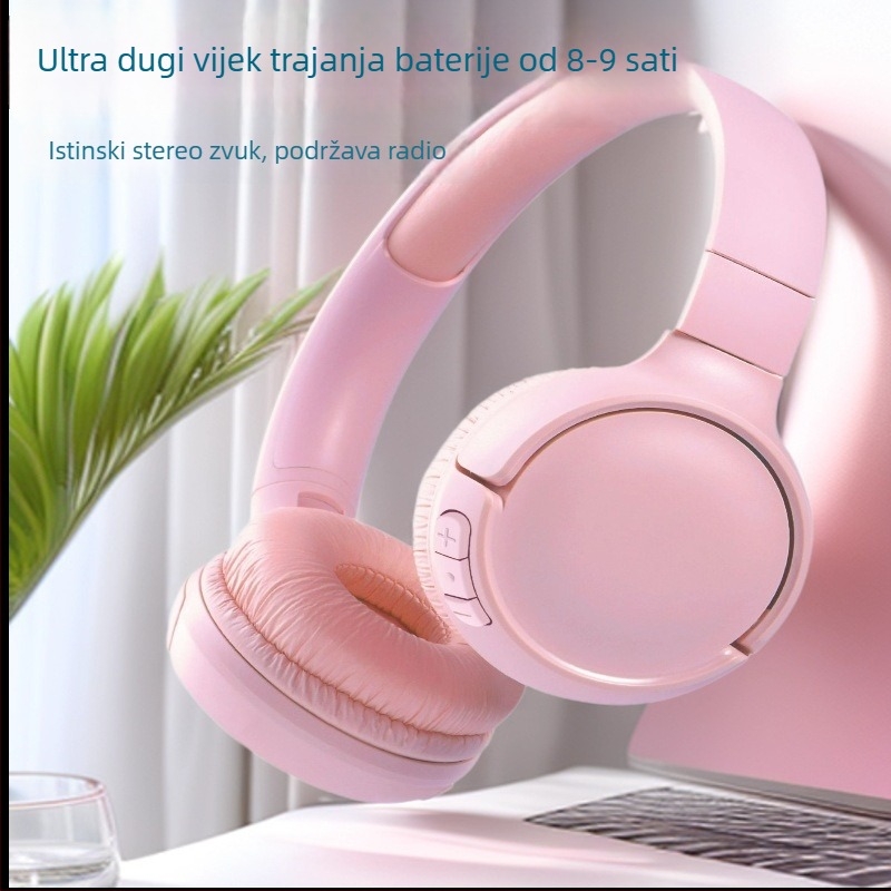 BT510 Bluetooth slušalice za glavu, stereo zvuk, baterija više od 8 sati, Bluetooth 5.0, domet 10 m, sportski stil