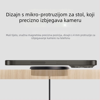 Qi2 certificirani stolni bežični punjač s skrivenim dizajnom - 15W USB-PD brzo punjenje, magnetska usklađenost