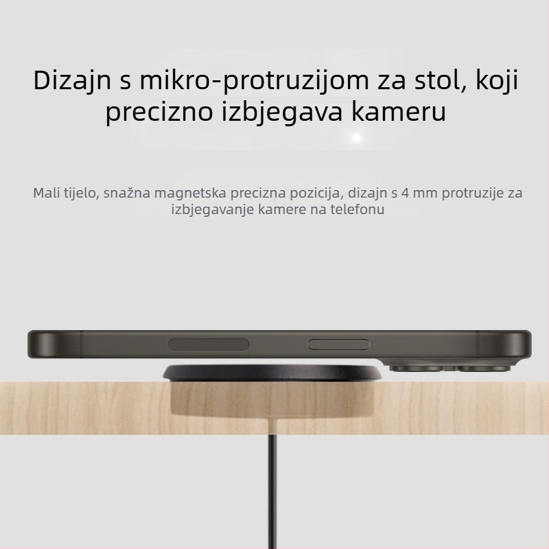 Qi2 certificirani stolni bežični punjač s skrivenim dizajnom - 15W USB-PD brzo punjenje, magnetska usklađenost