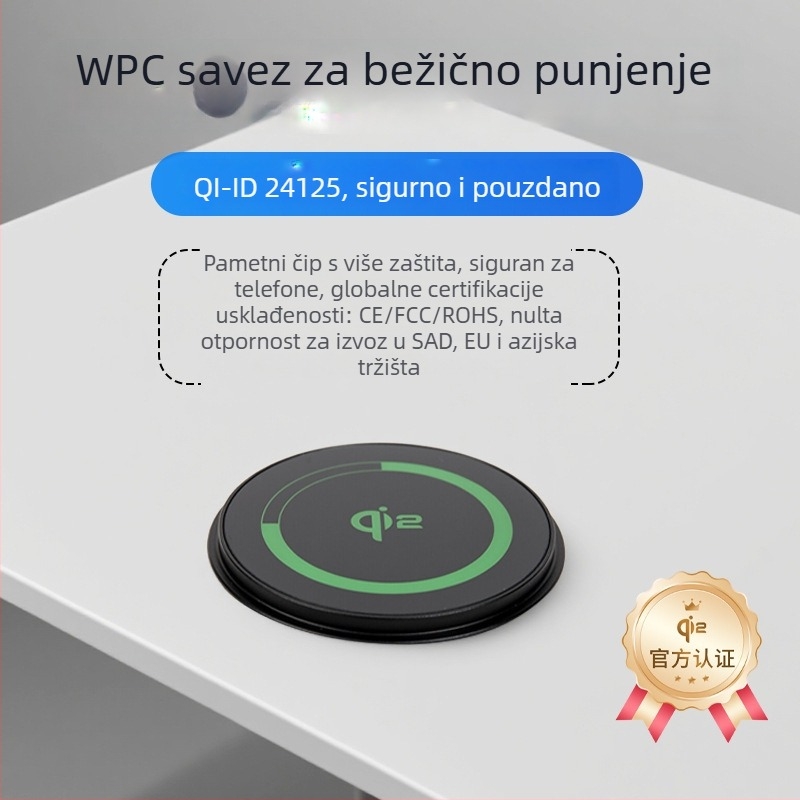 Qi2 certificirani stolni bežični punjač s skrivenim dizajnom - 15W USB-PD brzo punjenje, magnetska usklađenost