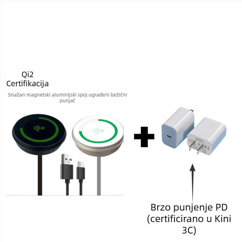 Qi2 certificirani stolni bežični punjač s skrivenim dizajnom - 15W USB-PD brzo punjenje, magnetska usklađenost