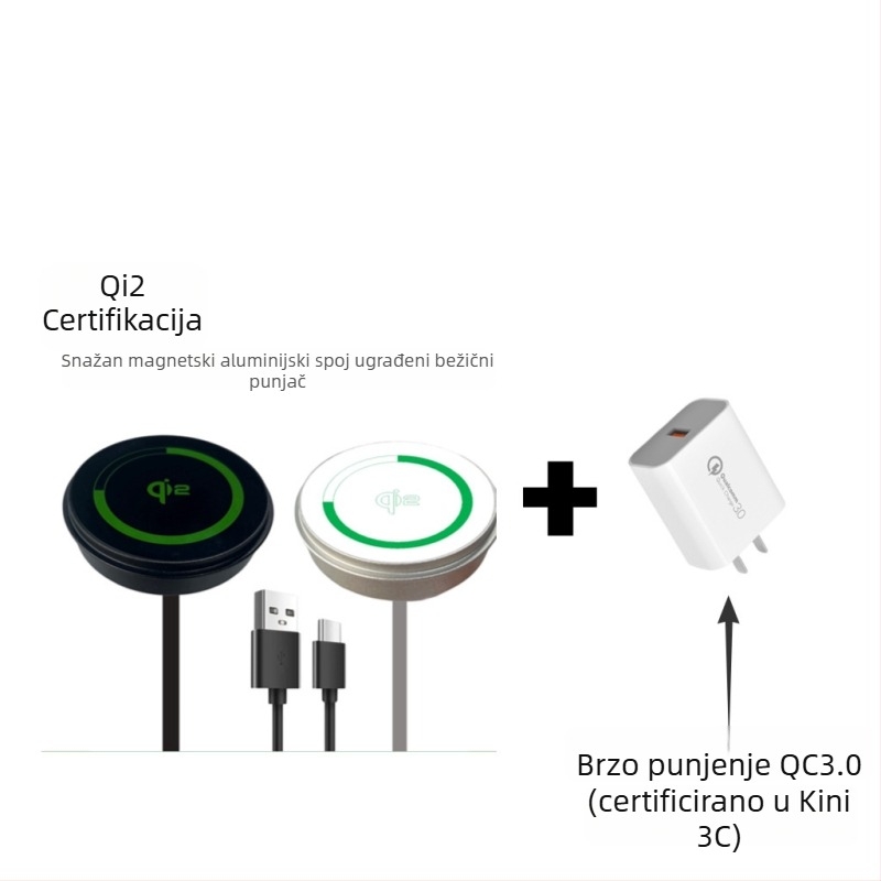 Qi2 certificirani stolni bežični punjač s skrivenim dizajnom - 15W USB-PD brzo punjenje, magnetska usklađenost