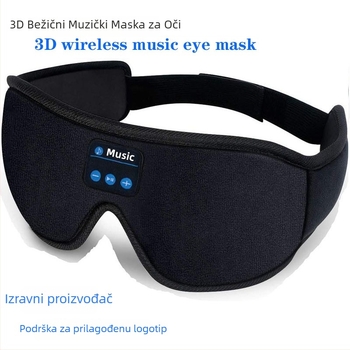 3D maska za oči s Bluetooth 5.0 bežičnim slušalicama - nosiva na glavi, stereo zvuk, domet 10 m, trajanje baterije >8 sati