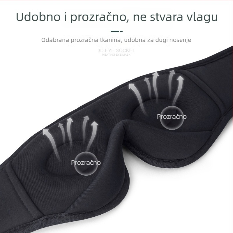3D maska za oči s Bluetooth 5.0 bežičnim slušalicama - nosiva na glavi, stereo zvuk, domet 10 m, trajanje baterije >8 sati