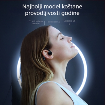 Slušalice s kostnom provodljivošću, bežične Bluetooth 5.3, baterija 4-8 h, IPX4 vodootpornost, domet 15 m, dvostrani stereo zvuk