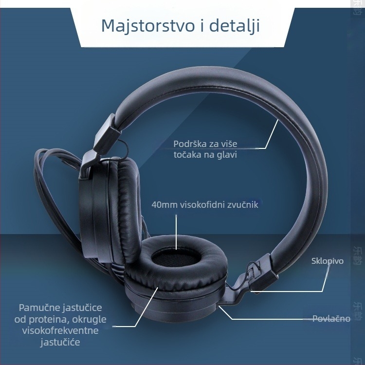GS-778 Žične slušalice za računalo – praćenje glazbe, 3,5 mm utičnica