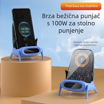 Bežični stolni punjač do 100W, QC 3.0, bez magnetskog punjenja, kompatibilan s stolnim držačima, automatsko prepoznavanje