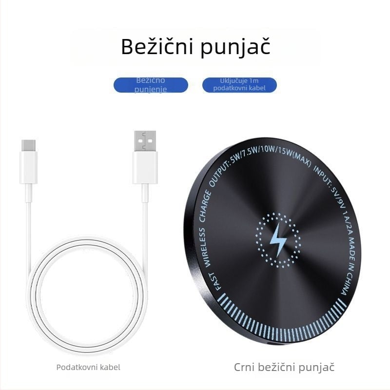 Bežični punjač 15W s QC 3.0, izlaz 2A, stoni držač s digitalnim zaslonom