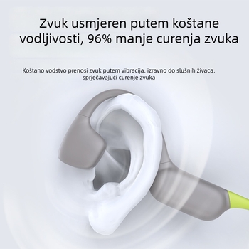 Slušalice s kostnom vodljivosti, IPX8 vodootporne, Bluetooth 6.0, domet 10 m, trajanje baterije 4–8 h, nosive na glavi, stereo za oba kanala, sportski stil, silikon materijal