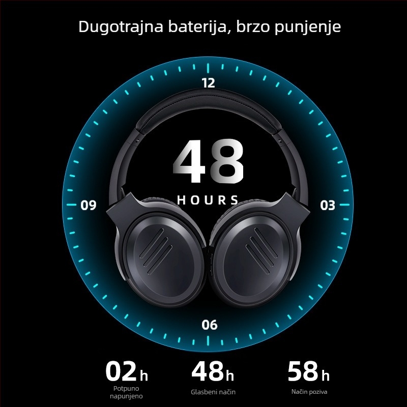 Bežične gaming slušalice — Bluetooth 5.2, čip Jerry, trajanje baterije >8h, domet 10 m, materijal PC+ABS