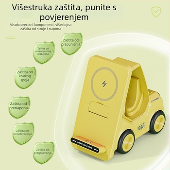 Bežični nosač za punjenje telefona, kompatibilan s Apple, Huawei, Vivo, Xiaomi, Oppo i Android, magnetska indukcija, brzo punjenje 15W QC3.0, 2A