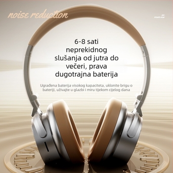 Retro bežične slušalice Bluetooth 5.3, domet 10 m, stereo zvuk, uklanjanje buke, trajanje baterije 4–8 sati